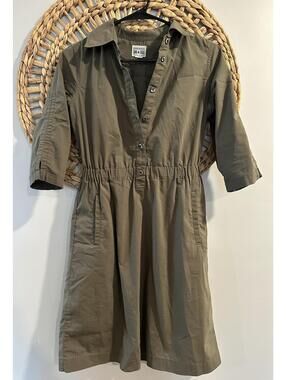 Converse One Star Olive Green Shirt Dress XS